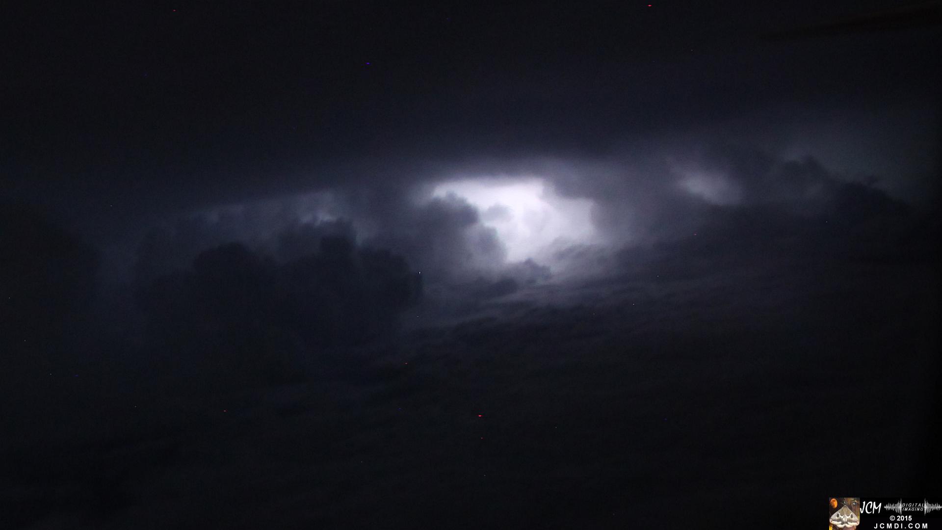 Cloud lightning from aircraft window � BNA to LAX 7-28-2015 hand-held, Canon 5D Mk2